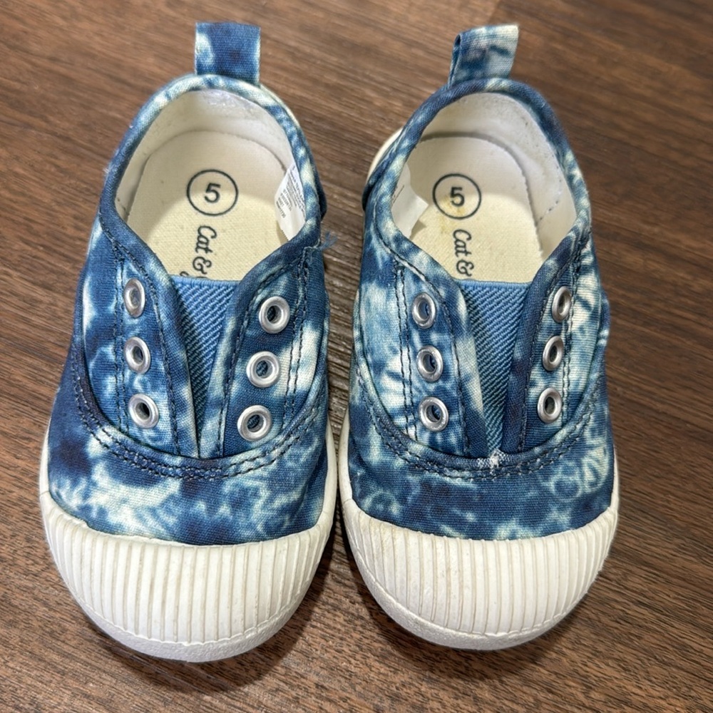 Cat & Jack blue tie dye slip on sneakers